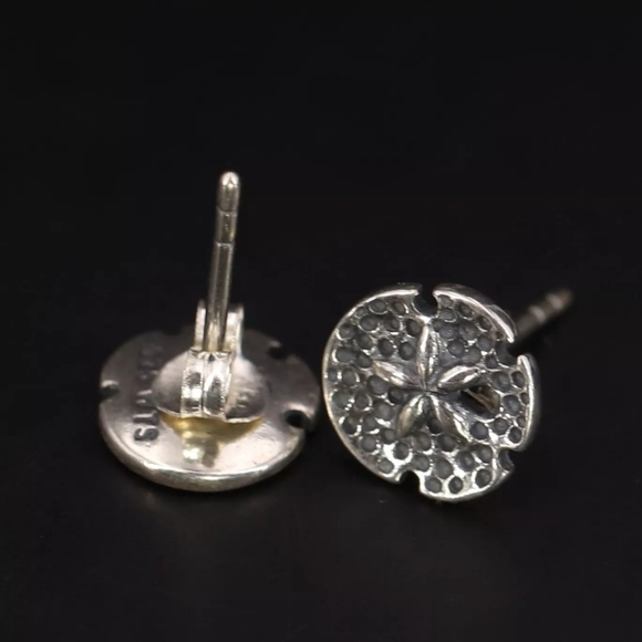 NEW Sterling Silver - WTS WATSON Sand Dollar Sea Shell Stud Earrings - Picture 4 of 11